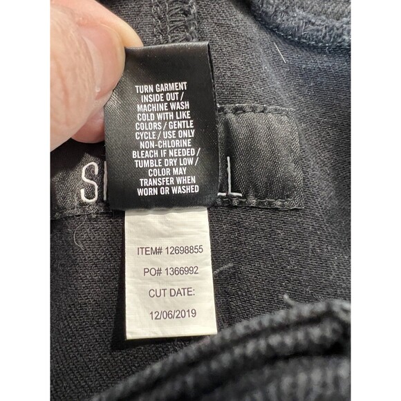 Hot Topic Denim Jean Overall Shorts Shortalls Womens S Black Wash Raw Fringe Hem - Picture 5 of 7